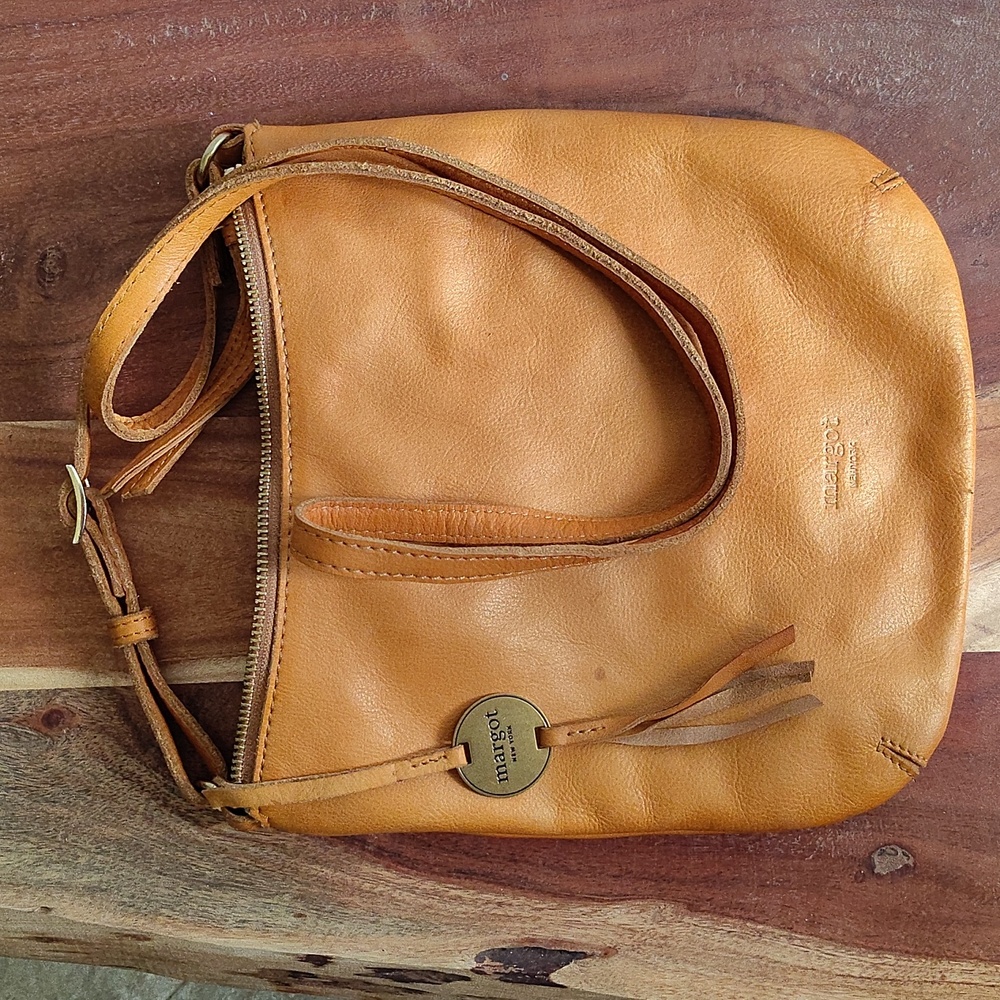 Margot Tan Leather Crossbody Bag